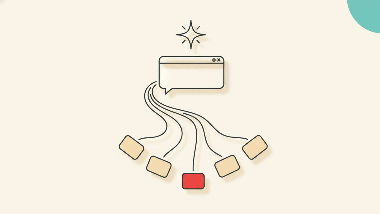 Question fanning out to many sources, illustrating Gemini query fan-out