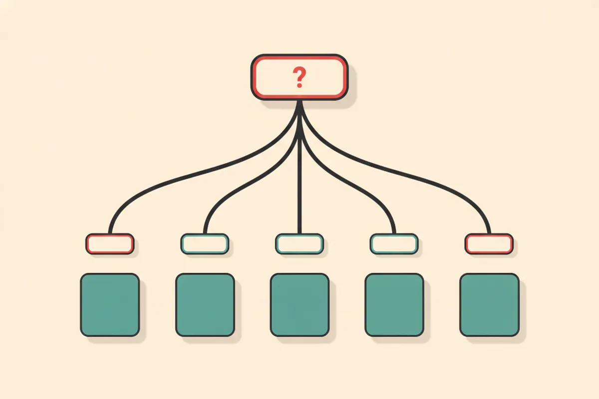 Query fan-out tree showing how Gemini expands one question